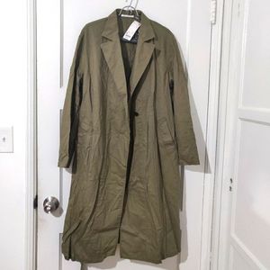 Green Uniqlo Linen Cotton Coat